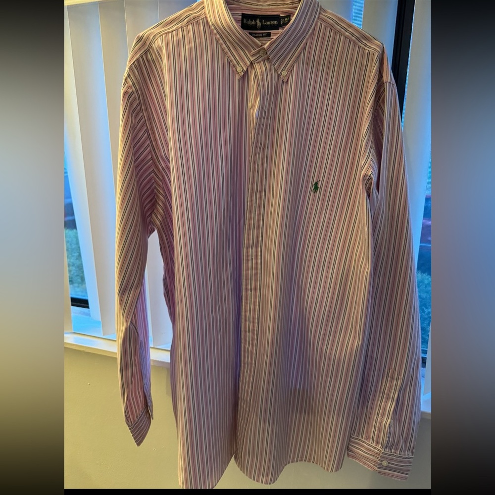 Men’s polo Ralph Lauren striped button down oxford size men’s xlt